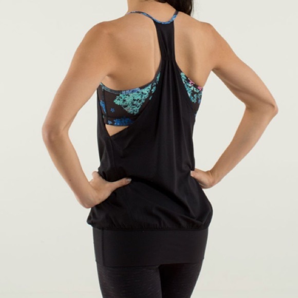 Lululemon No Limits Tank in Black/Petal Pop - Picture 1 of 8